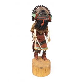 BROADFACED WHIPPER KACHINA DOLL BY ARMAND FRITZ (HOPI)