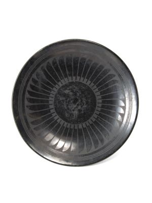 BLACKWARE PLATE WITH FEATHER DESIGN BY MARIA MARTINEZ (SAN ILDEFONSO)