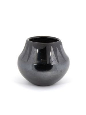 BLACKWARE POTTERY BOWL WITH DESIGN BY MARIA MARTINEZ (SAN ILDEFONSO)