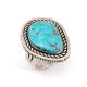 CALDELARIA TURQUOISE & SILVER RING BY GILBERT BEGAY (NAVAJO)