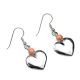 SILVER & CORAL HEART EARRINGS BY BRYAN JOE (NAVAJO)