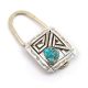 SILVER & TURQUOISE KEYRING BY PETER NELSON (NAVAJO)