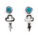 STORM CLOUD SILVER & TURQUOISE EARRINGS BY DUANE MAKTIMA (LAGUNA)