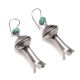 SILVER& TURQUOISE SQUASH BLOSSOM EARRINGS BY JAMES MCCABE (NAVAJO)