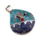 SILVER & MULTI-STONE SHELL PENDANT BY JOHN AGUILAR (SANTO DOMINGO)