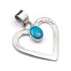 TURQUOISE & SILVER HEART PENDANT BY MILDRED PARKHURST (NAVAJO)