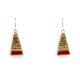 GOLD & CORAL EARRINGS BY STEVE WIKVIYA LARANCE (HOPI/ASSINIBOINE)