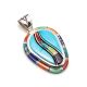 SILVER & MULTI-STONE INLAY PENDANT BY EARL PLUMMER (NAVAJO)