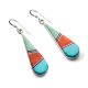 SILVER MULTI-STONE DROP EARRINGS BY EARL PLUMMER (NAVAJO)