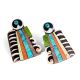 MULTI-STONE MOSAIC EARRINGS BY MARY TAFOYA (SANTO DOMINGO)