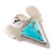 SILVER & KINGMAN TURQUOISE EAGLE PENDANT BY ANTHONY LOVATO (SANTO DOMINGO)