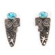 SILVER & TURQUOISE PETROGLYPH EARRINGS BY ALEX SANCHEZ (ZUNI/NAVAJO)