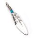 SILVER & TURQUOISE BEAD SMALL WING PENDANT BY RAY TRACEY (NAVAJO)