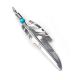 SILVER & TURQUOISE BEAD TAIL FEATHER PENDANT BY RAY TRACEY (NAVAJO)