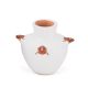 MINIATURE POTTERY VASE WITH FROGS BY AGNES PEYNETSA (ZUNI)