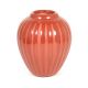 RIBBERY RED POTTERY JAR BY ALVIN BACA (SANTA CLARA)