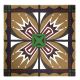 TAN GEOMETRIC SQUARE SCARF BY JAMIE OKUMA (LUISEÑO, SHOSHONE-BANNOCK, WAILAKI)